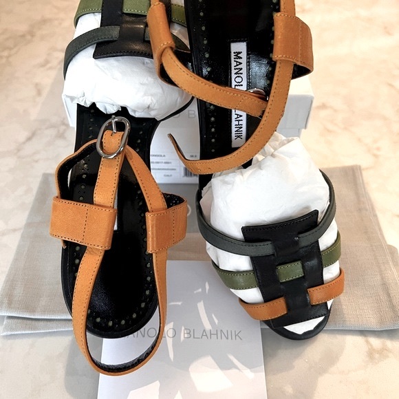 Manolo Blahnik 90mm Congola leather heels, sandals. - Picture 2 of 8